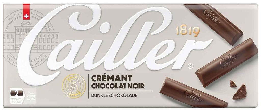 Cailler Crémant, dunkle Schokolade, 100 g, 454 kJ, 109 Produktbild 