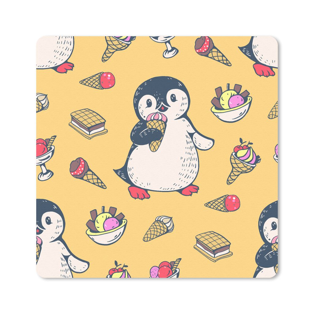 MuchoWow Mauspad Mousepad Eis - Pinguin - Polartiere - Kinder - Design 20x20 cm - Mousepads - Maus Mat - Pad - Mausunterlage - Desk Mat - Bureaua...
