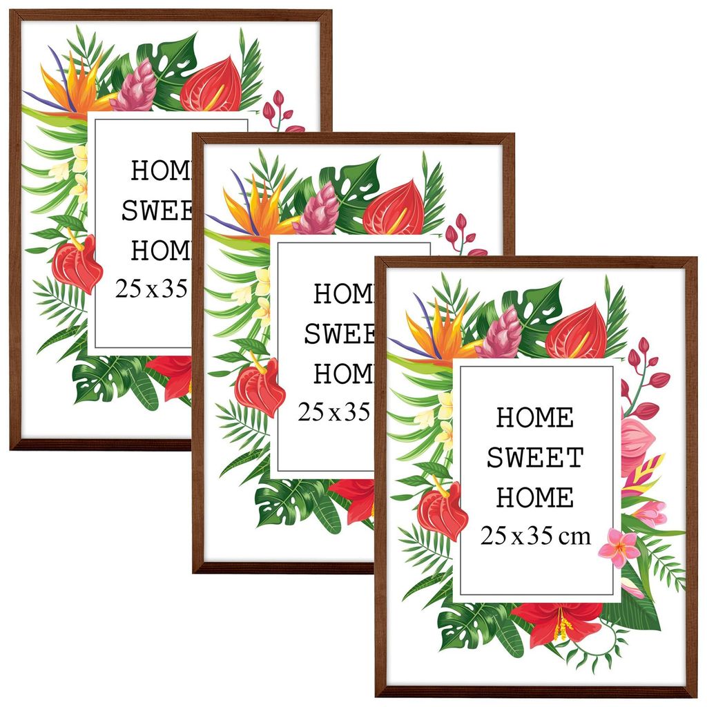MG Design Set aus 3 Braun Bilderrahmen 25 x 35 cm - Aus Produktbild 
