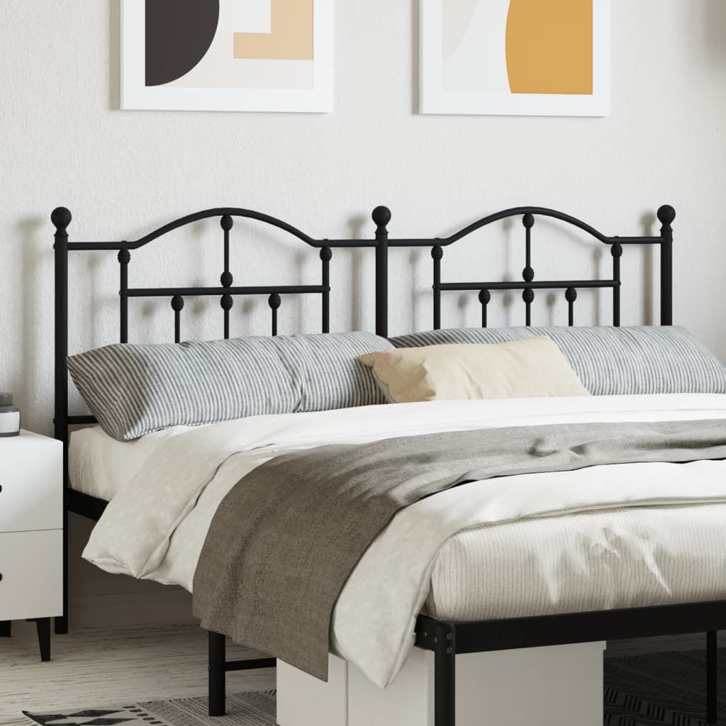 "Rabatt" Bettkopfteil modern - Kopfteil für Bett - Metall Schwarz 160 cm - Kopfteile CC16155