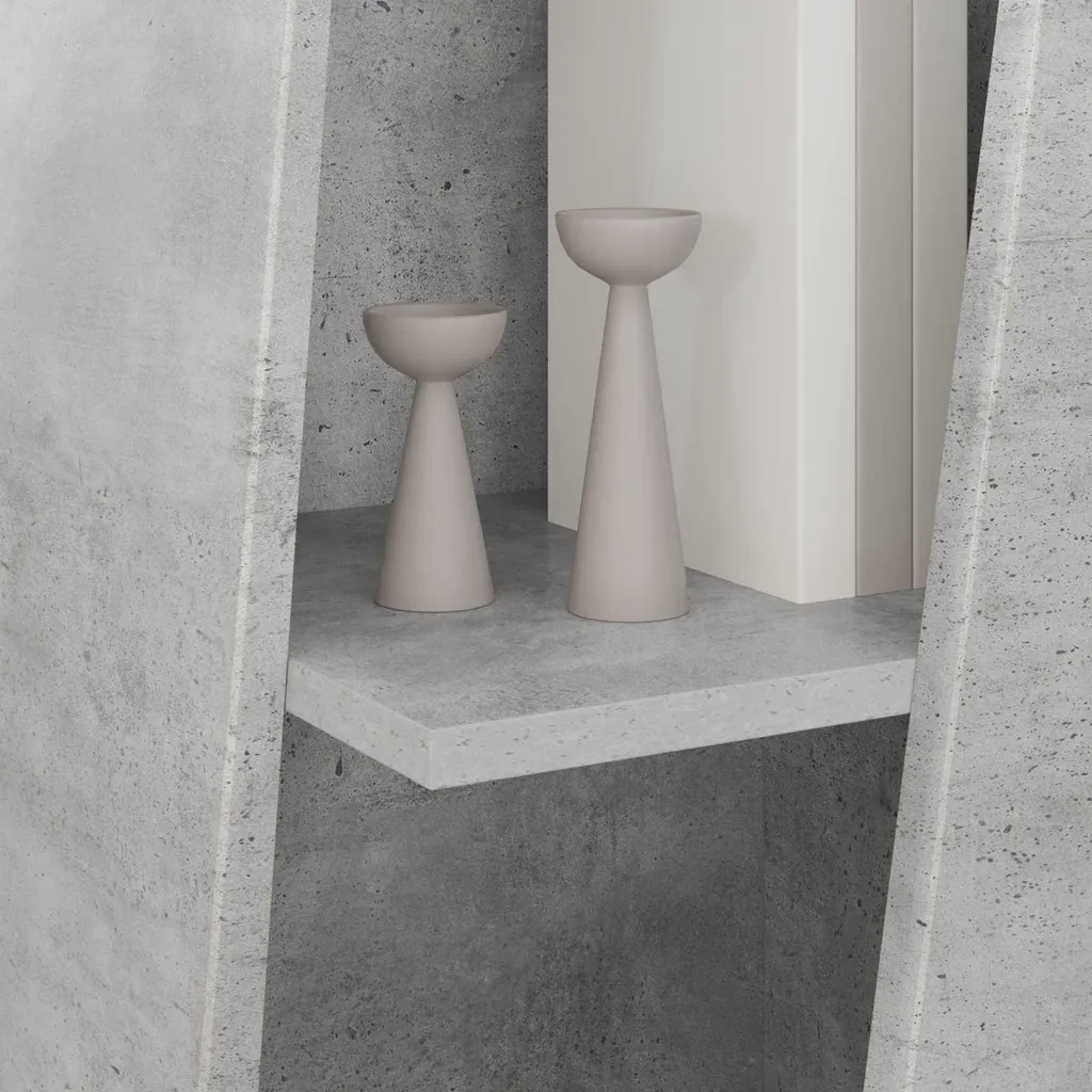 Étagère latérale 100 cm béton gris pour optimiser vos petits espaces