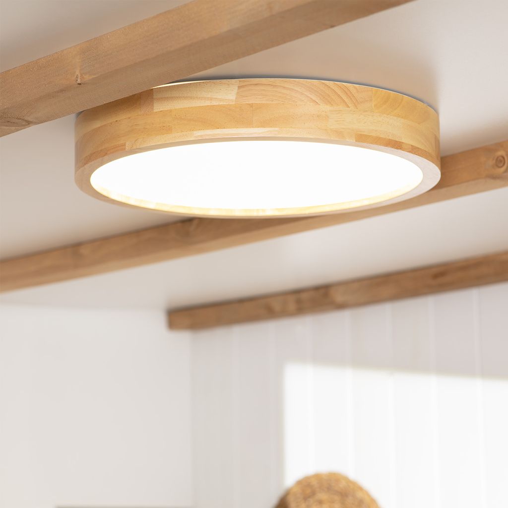 Deckenleuchte Rund Holz