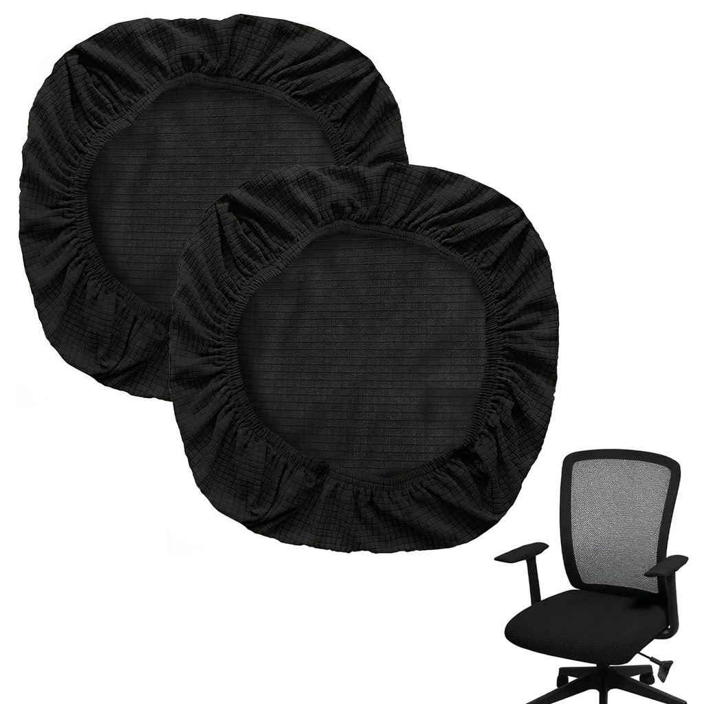 Set mit 2 elastischen Bürostuhlbezügen, waschbare Bezüge für Computer- und Bürostühle, wiederverwendbar und abnehmbar.