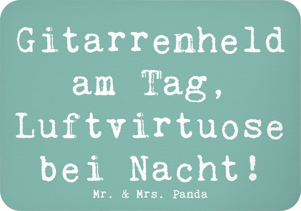 Mr. & Mrs. Panda magnet Spruch Gitarrenheld - Meeresbrise - Geschenk, Lernen, Musiker, Kühlschrankmagnet, Musik, Akustik, Freiheit, Abenteuer, haf...