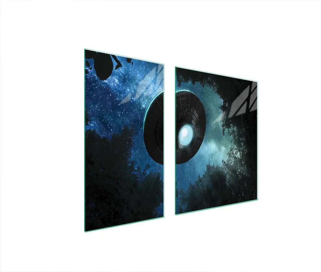 Copri Piano Cottura 90x52 Ceramica e Vetro UFO Blu - Tagliere Design
