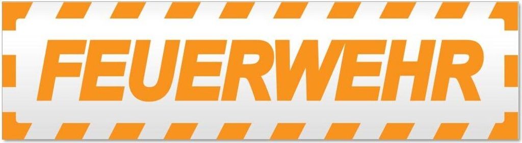 Kiwistar - Autoaufkleber - Orange - 30 x 8 cm - Feuerwehr Motiv 3 gestreift - Hinweis Aufkleber Sticker für Auto, Kfz, Fahrrad, PKW, LKW