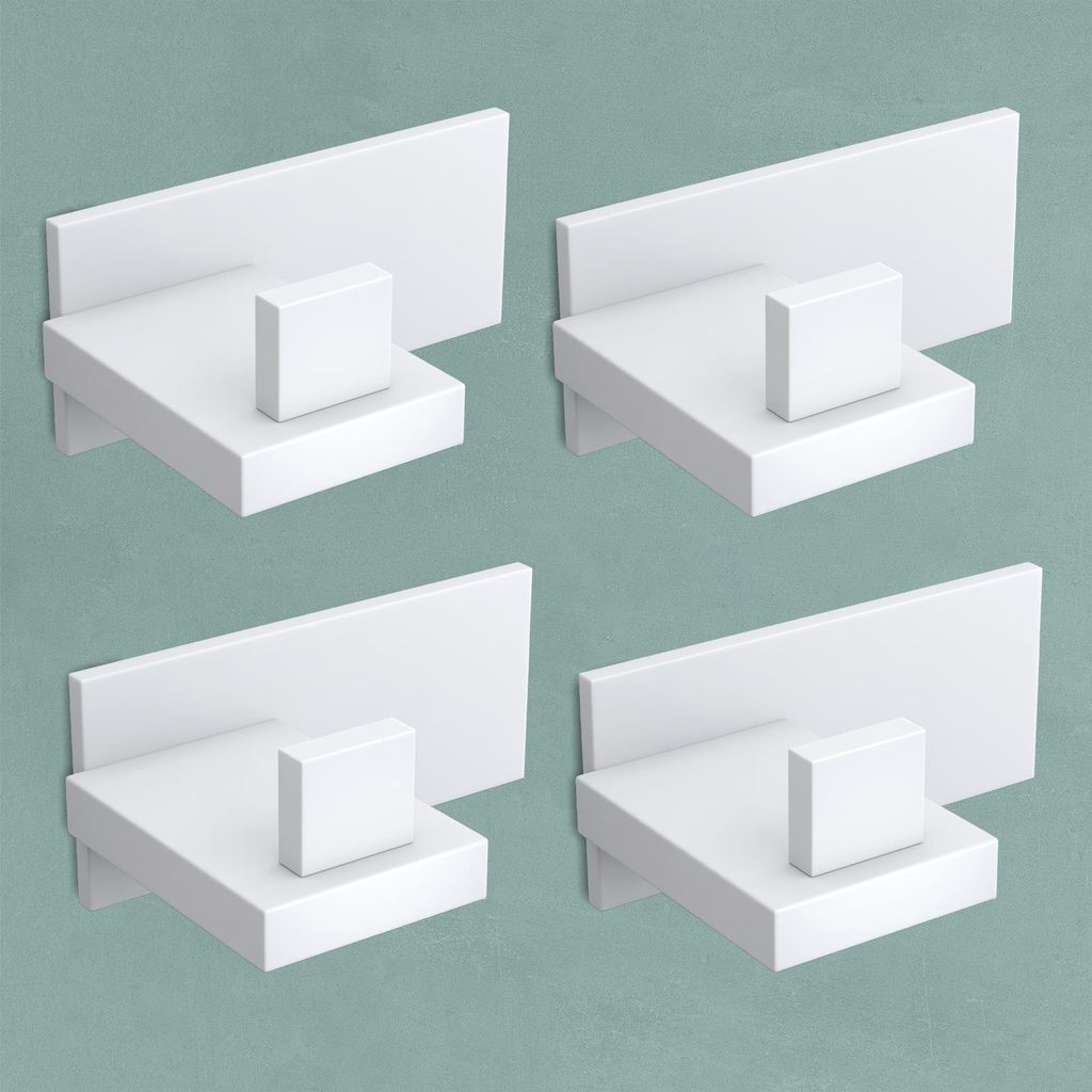 Mai & Mai Kleiderhaken 4 Stück Wandgarderobe Wandhaken aus Edelstahl Garderobenleiste Garderobenhaken 8cm Matt weiß Stalo-06