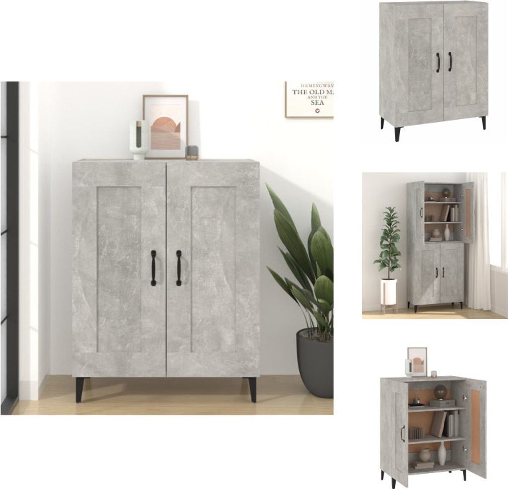 vidaXL Sideboard Betongrau 69,5x34x90 cm Holzwerkstoff - Sideboards