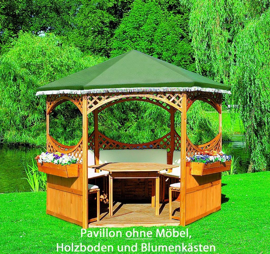 Promex Promadino Pavillon Palma 308x308 Gartenpavillon aus Holz Gartenhütte Gartenlaube