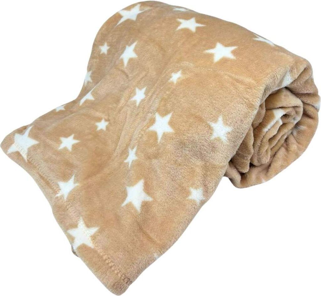 Home Elements Mikroflanell-Decke, beige, Sterne