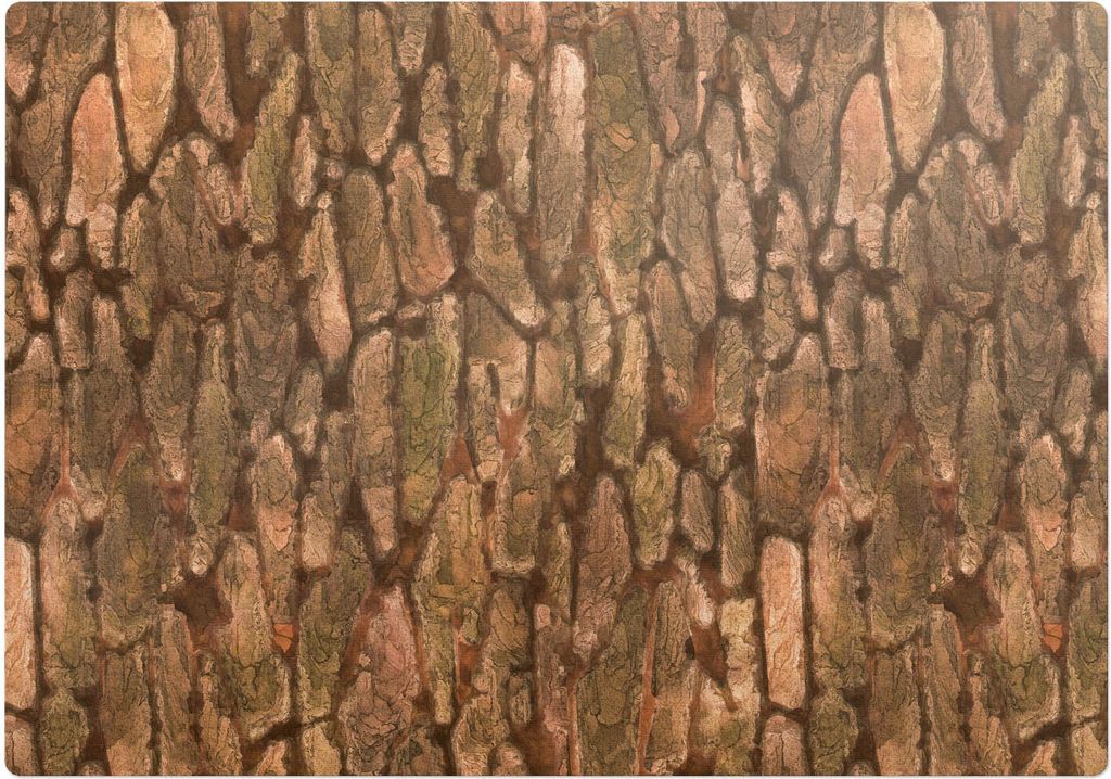 Natürliche Baumrinde – Bodenschutzmatte – Stuhlunterlage 100x100 cm – Rutschfest – Hartbodenmatte