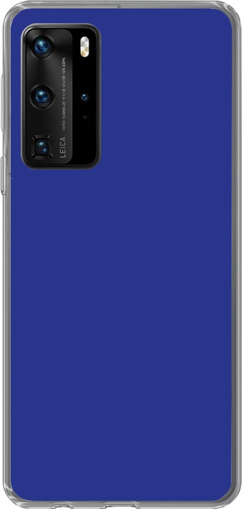 MuchoWow Handyhülle Schutzhülle Hülle für Telefoonhoesje Huawei P40 Pro Blau - Einfarbig - Dunkelblau Silikon Softcase Handy Hülle - Schutz