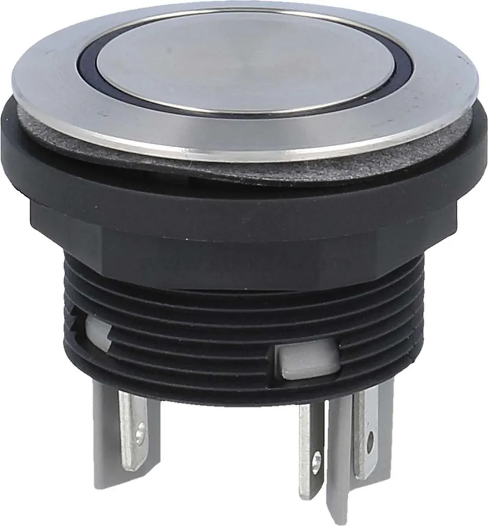 Georg Schlegel Pulsante con illuminazione ad anello, illuminabile 2S, rotondo, connettore piatto SHORTRON 2,8 mm x 0,8 mm - 1 pezzo