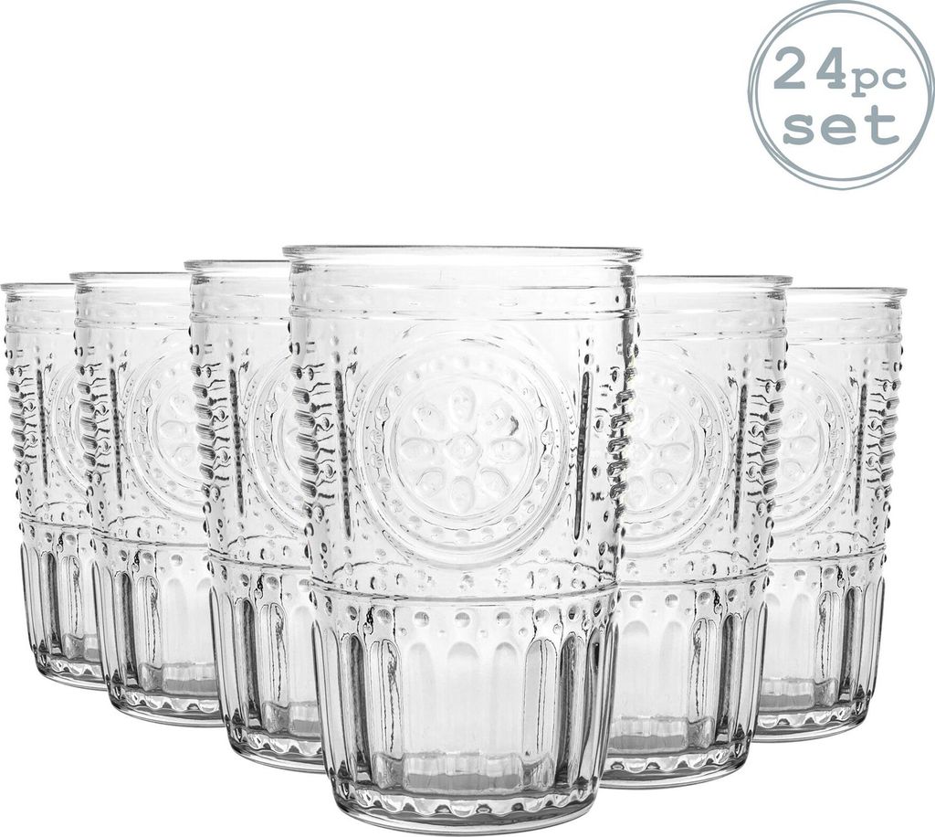Bormioli Rocco Romantische Zerfurchter Tumbler Gläser Set - 305ml - Packung mit 24