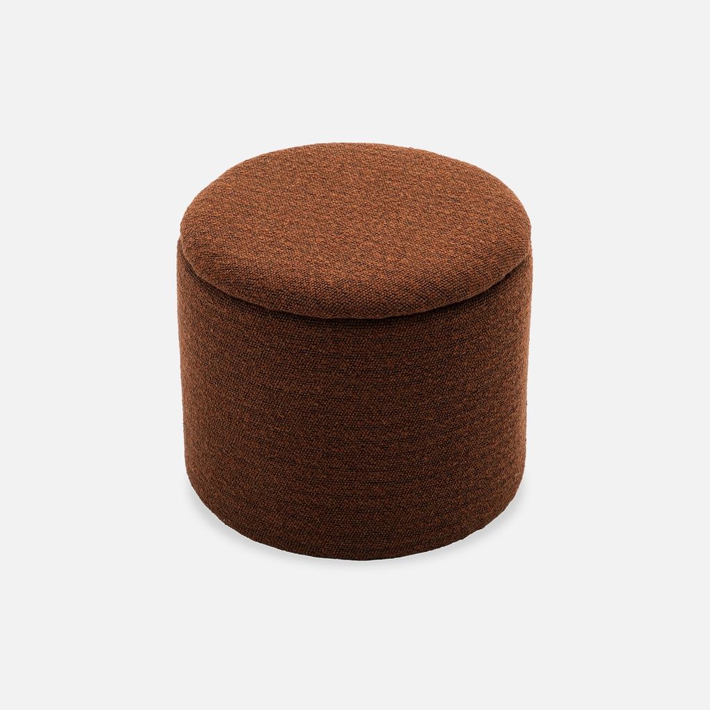 sweeek - Stoffhocker mit Stauraum - Terrakotta Produktbild 