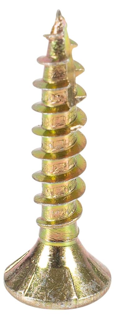 STIER Senkkopf Spanplattenschraube, 500 Stück, 4,5x20, Stahl galvanisch verzinkt, chromatiert, selbstschneidende Spitze, gelb, Teilgewinde, Fräsk...