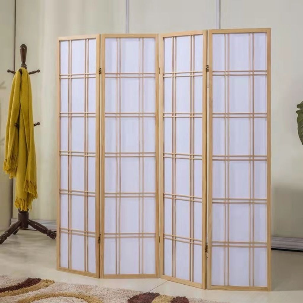 Fine Asianliving Paravent Japanische Trennwand Shoji B180xH180cm Raumteiler Natur - Isumi