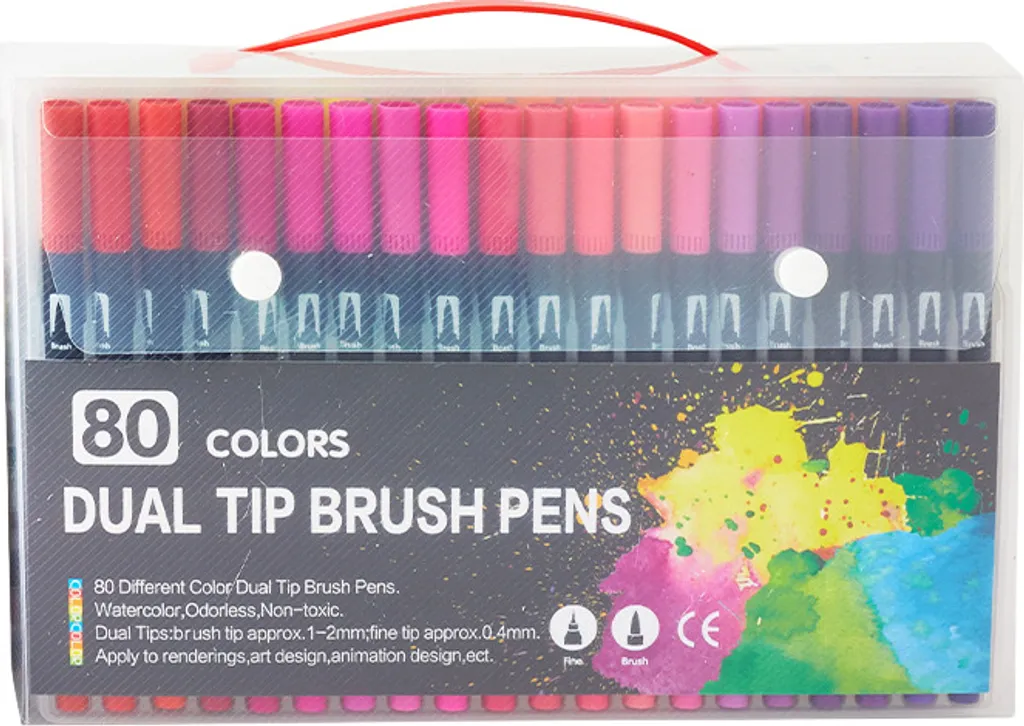 Feutres aquarellables 12 pièces avec pointe pinceau pour loisirs créatifs