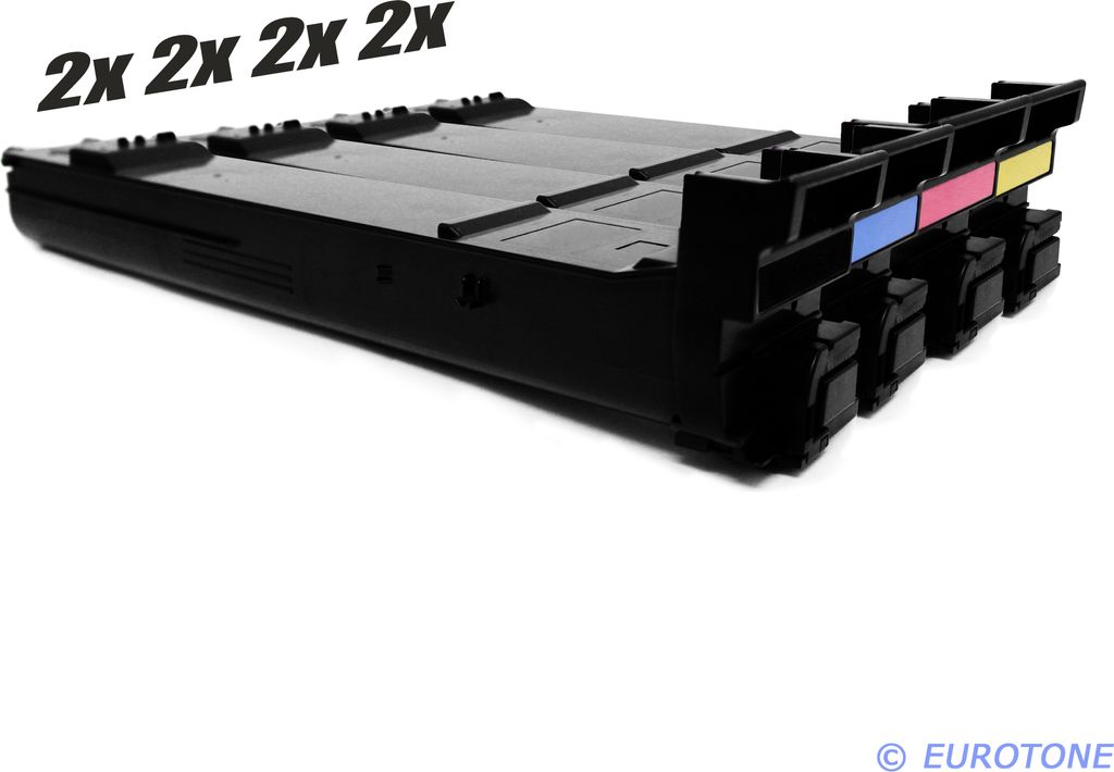 8x Eurotone Toner Alternative für Konica Minolta A0DK153 TN318K Black Schwarz / A0DK453 TN318C Blau Cyan / A0DK353 TN318M Rot Magenta / A0DK253 TN...