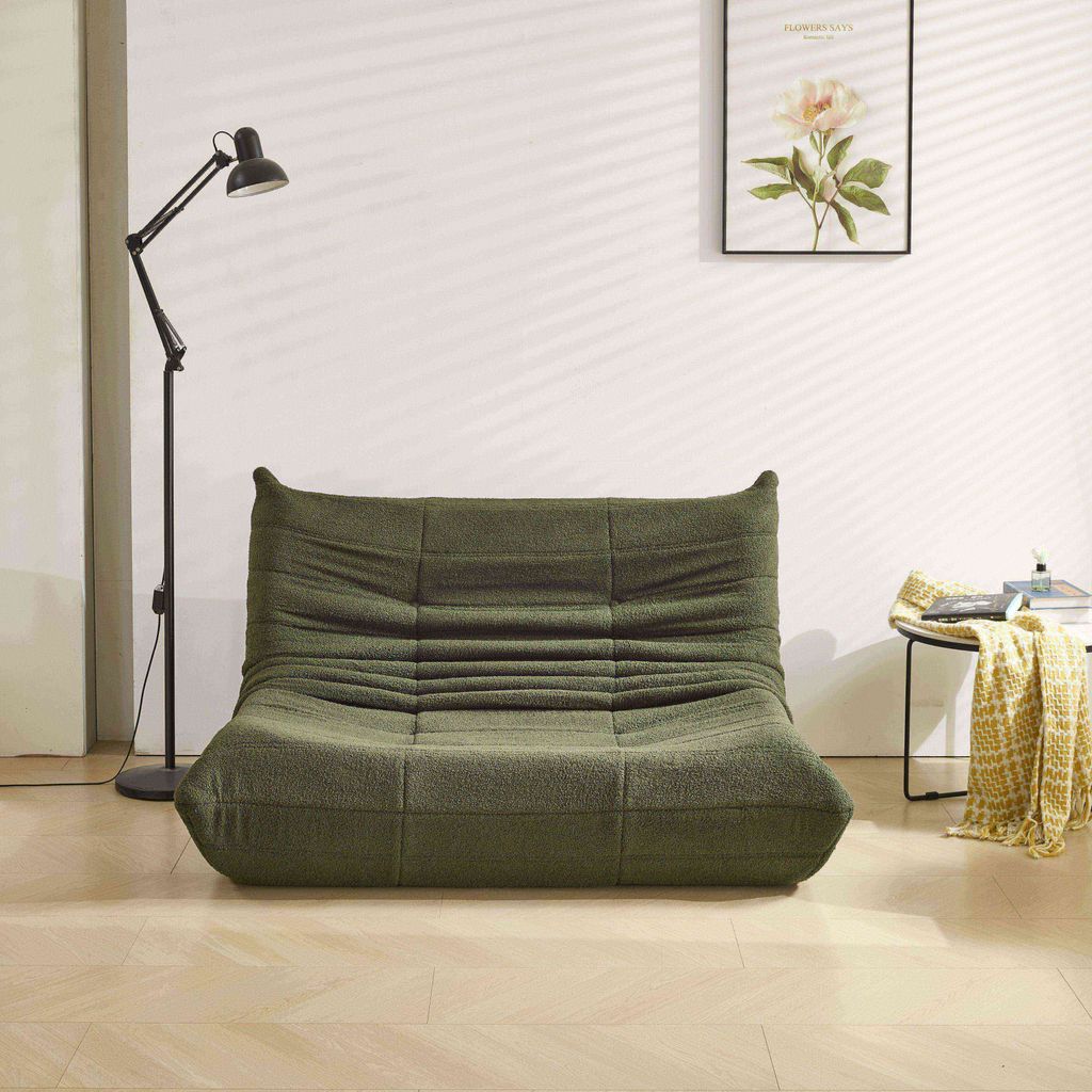 Okwish Relaxsessel Mit Abnehmbaren Kissen - Extra Dicke Polsterung Für Wohnzimmer | Bequemes Schlafsofa In Weiß