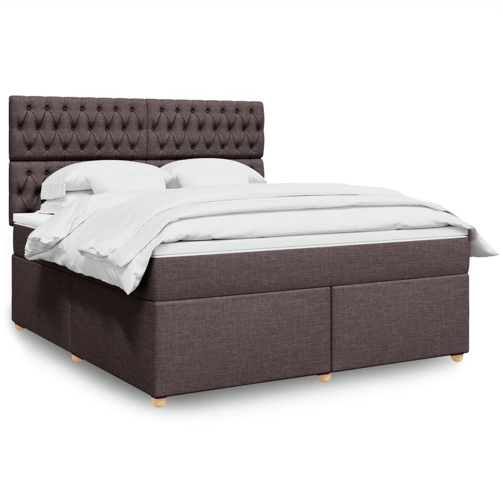 Möbel Boxspringbett mit Matratze Dunkelbraun 180x200 cm Stoff - Klassische Bettrahmen 3293669