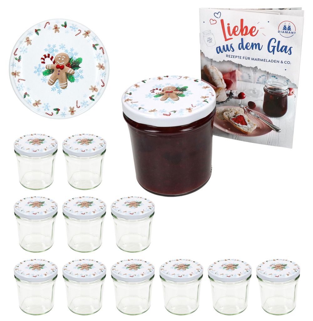 12er Set Sturzglas 350ml Einmachglas + TO-Deckel 82 Produktbild 