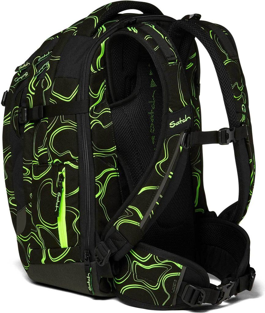 satch Schulrucksack Match Green Sup schwarz neongrün Produktbild 6