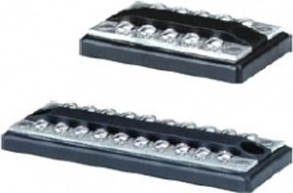 Barrette d'alimentation 100A Dualbus Noir avec 5 Bornes en Cuivre Étamé