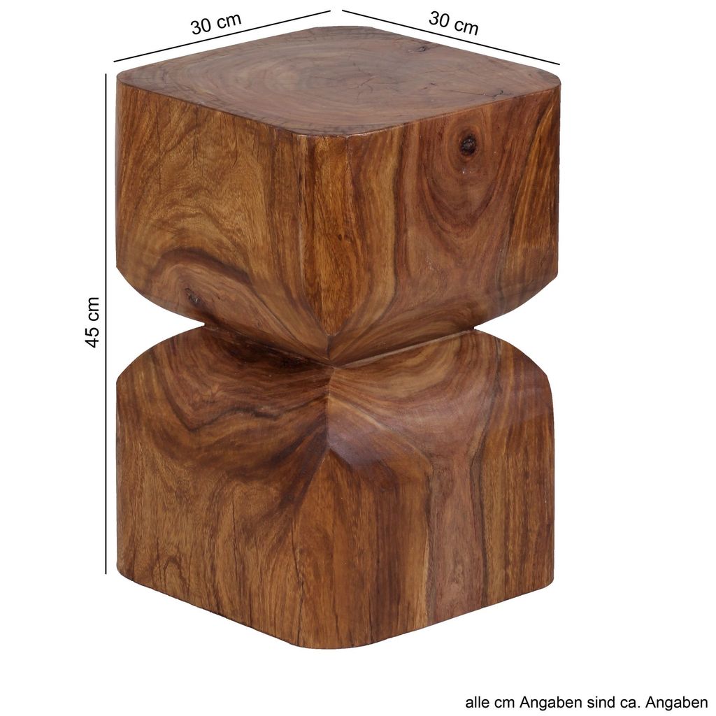 Stolík  wl1.562 sheesham masív 30x45x30cm rustikálny Obrázok produktu 5