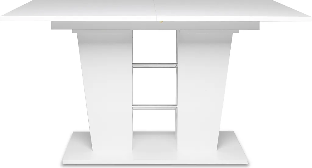 Table rectangulaire Bomuli blanche 180 cm bois robuste et épuré