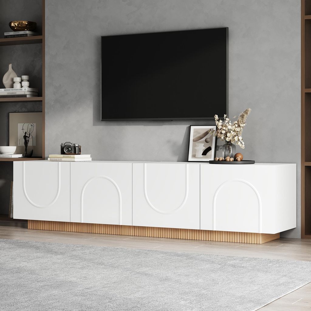 Merax TV-kast, TV-meubel met 4 deuren, modern design met Productafbeelding 