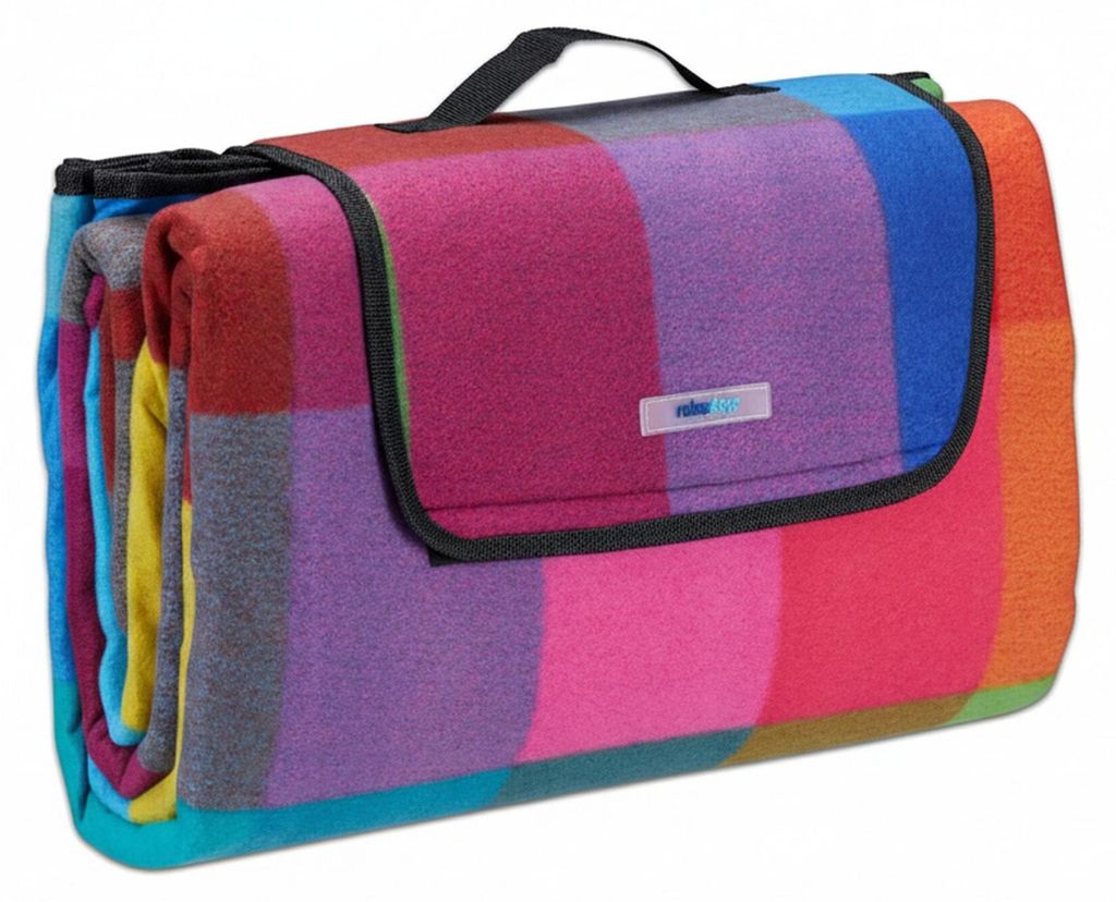 Relaxdays Picknickdecke XXL, 200 x 200 cm, Fleece Produktbild 