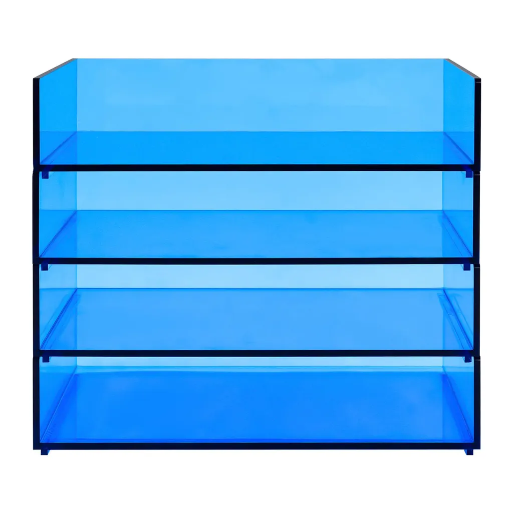 Support de classement A4 pour bureau en acrylique avec 4 compartiments