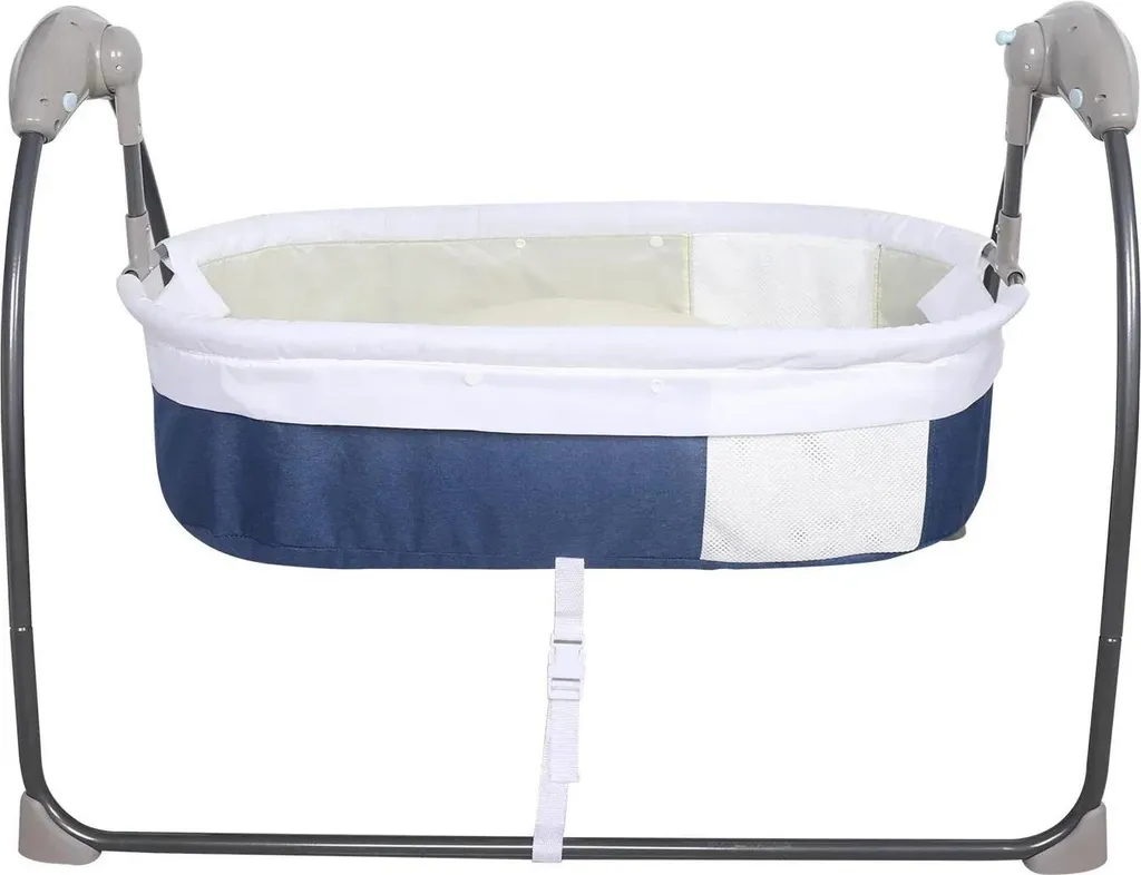 Berceau Électrique Bébé - Balançoire Automatique Bleue avec Bluetooth