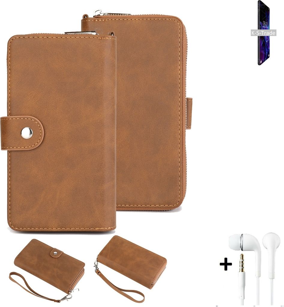 K-S-Trade 2in1 Handyhülle kompatibel mit Oukitel C18 Pro + Kopfhörer Schutzhülle & Portemonnee Schutzhülle Tasche Handytasche Case Etui Geldbörse