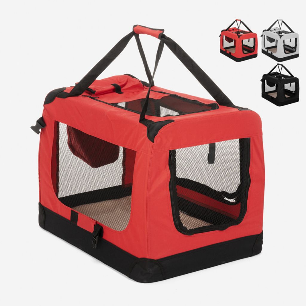 Hunde- und Katzentransporter mittelgroßer faltbarer Stoff 68.5x48x50cm Oliver L - Rot