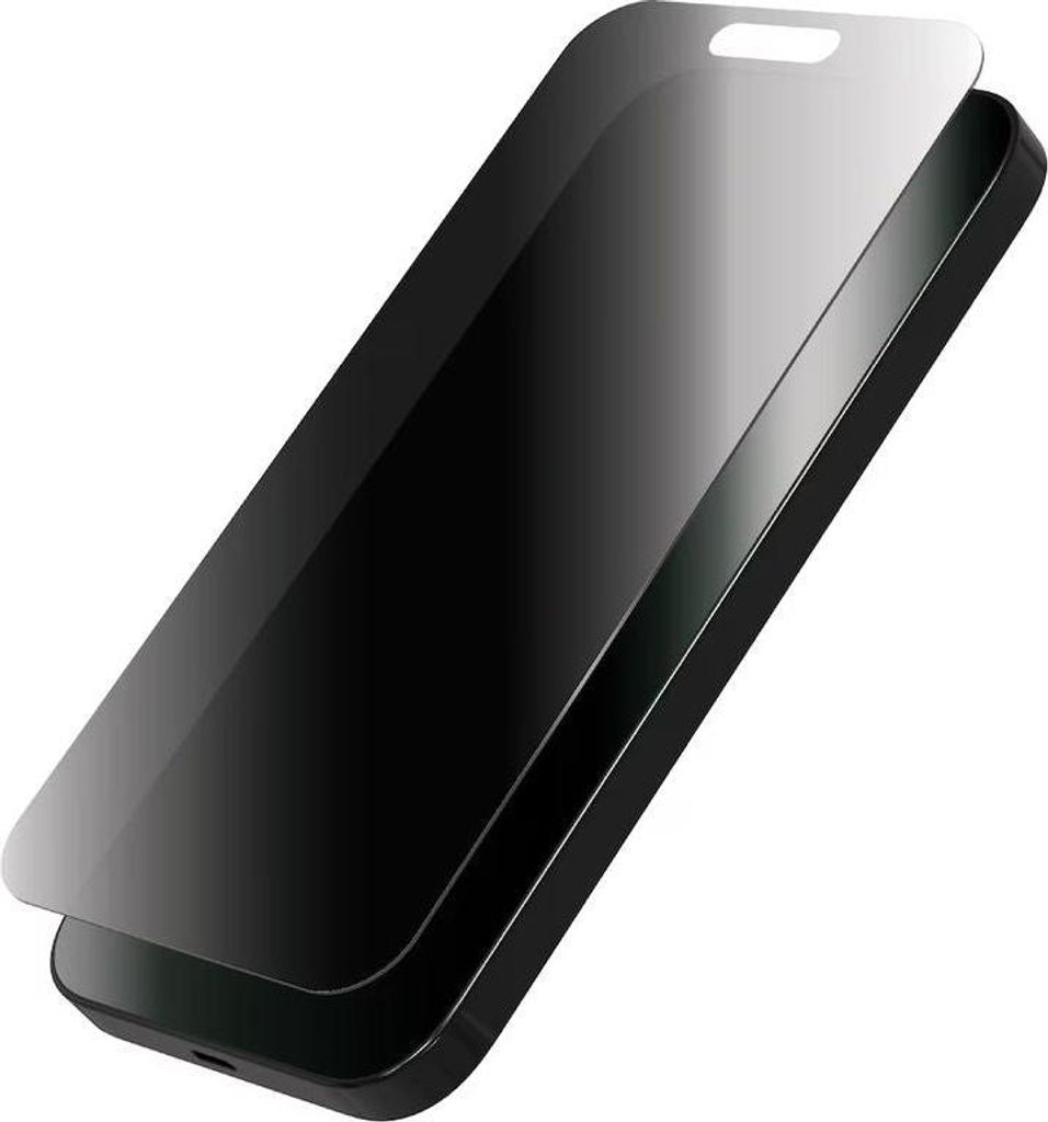 A screen protector is shown being placed on a smartphone.