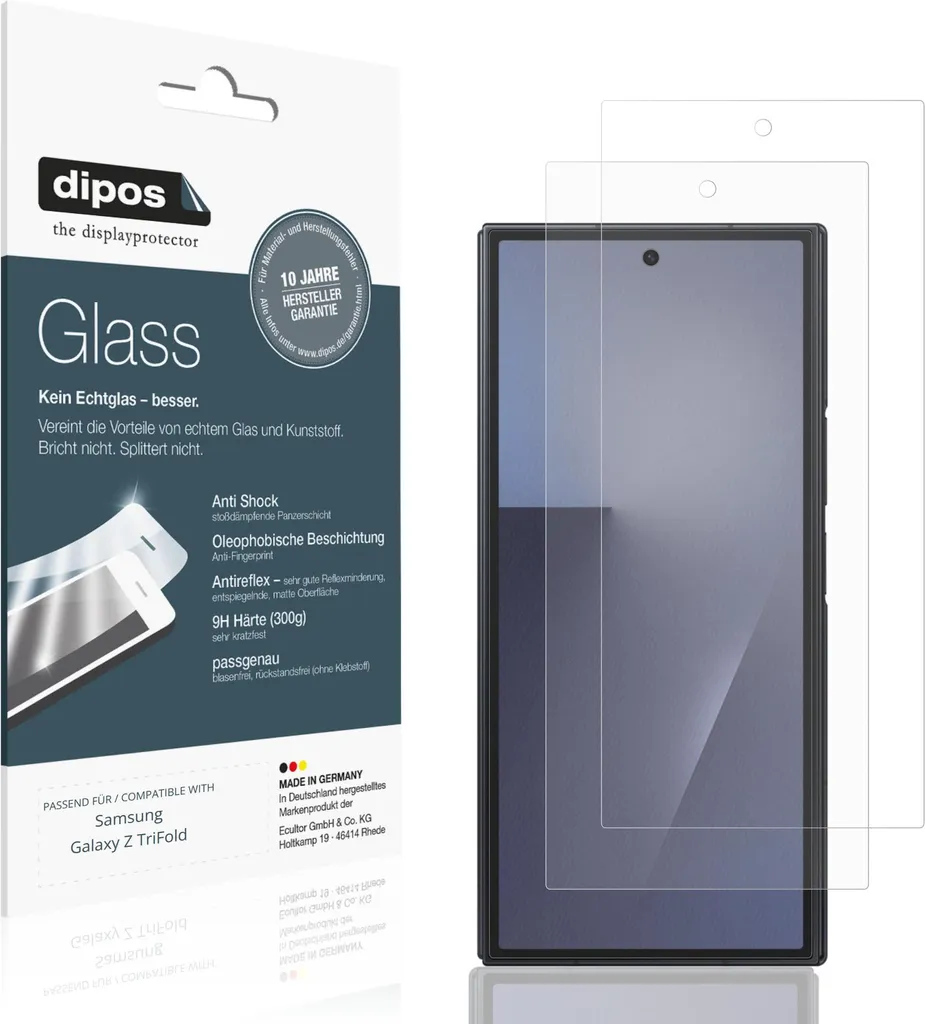 Kit 2 Pellicole Samsung Z Fold Vetro Flessibile 9H Opaco dipos