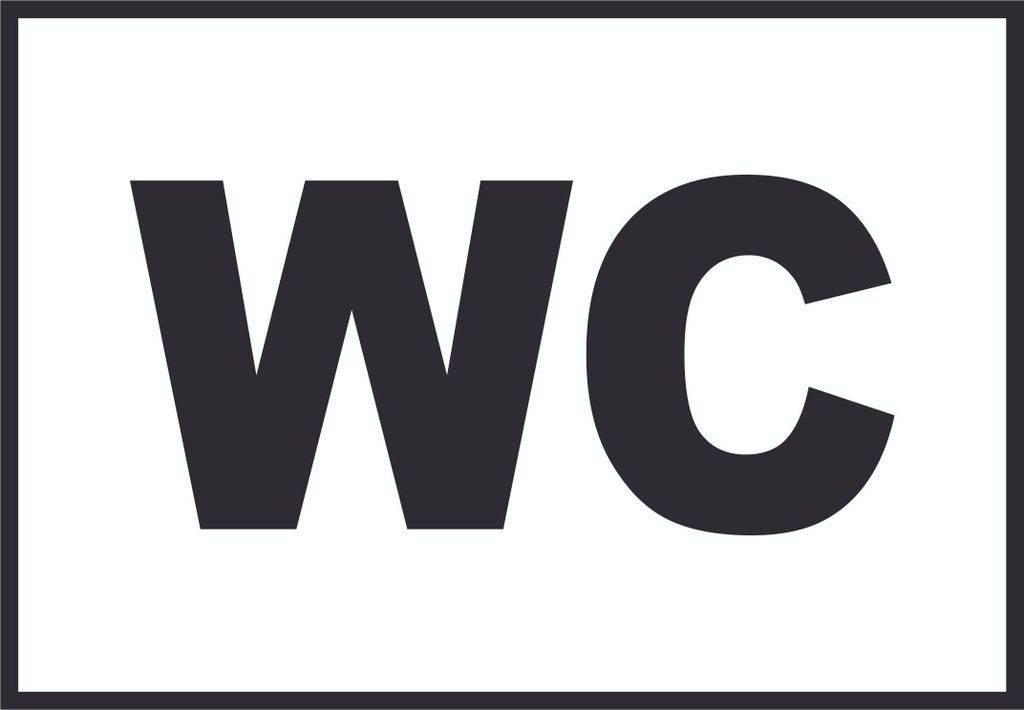 WC Schild A6 Rückseite selbstklebend