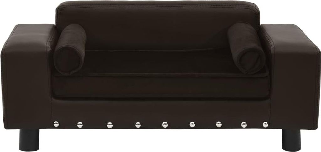 vidaXL Pohovka pro psy hnědá 81x43x31 cm Plyš a umělá kůže Obrázek produktu 