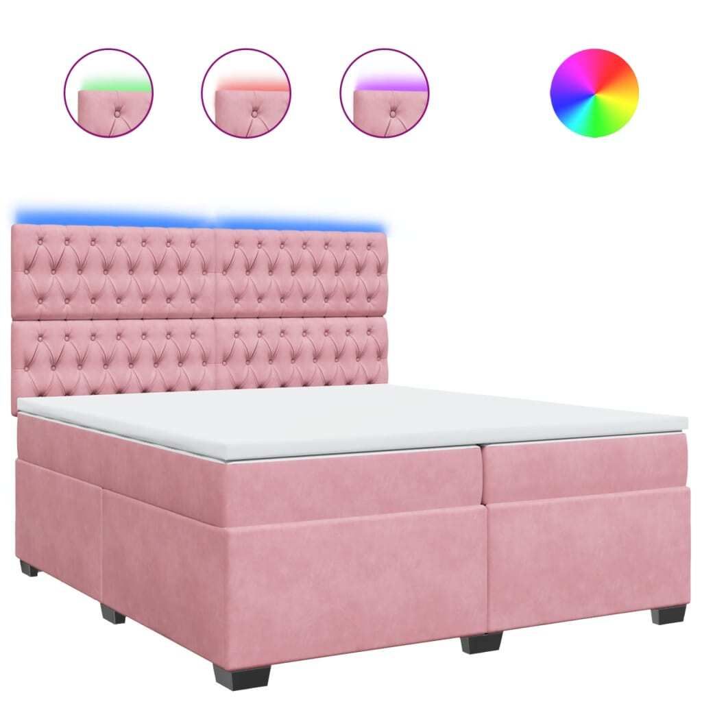 "2026 MODERNE"Boxspringbett Modernes/Doppelbett - Polsterbett Erwachsene/r /Kind - mit Matratze Rosa 200x200cm Samt - Klassische Betten NeuMöbel97...
