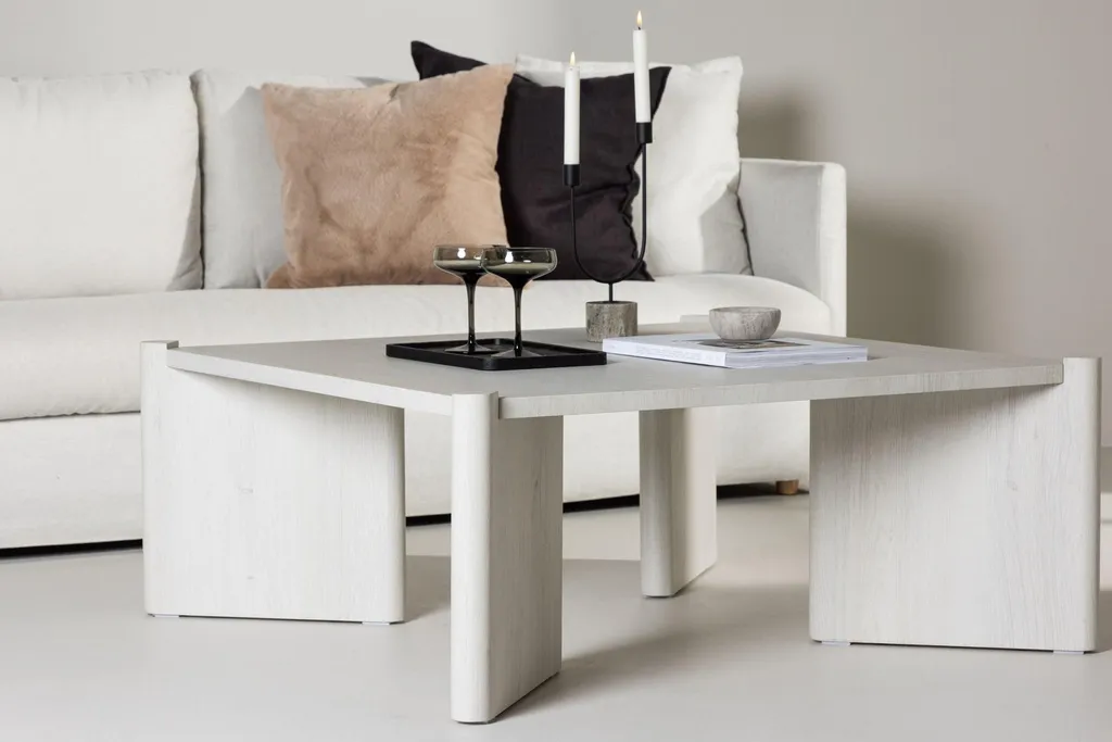 Table basse robuste Rogaland whitewash facile à nettoyer et durable - 7