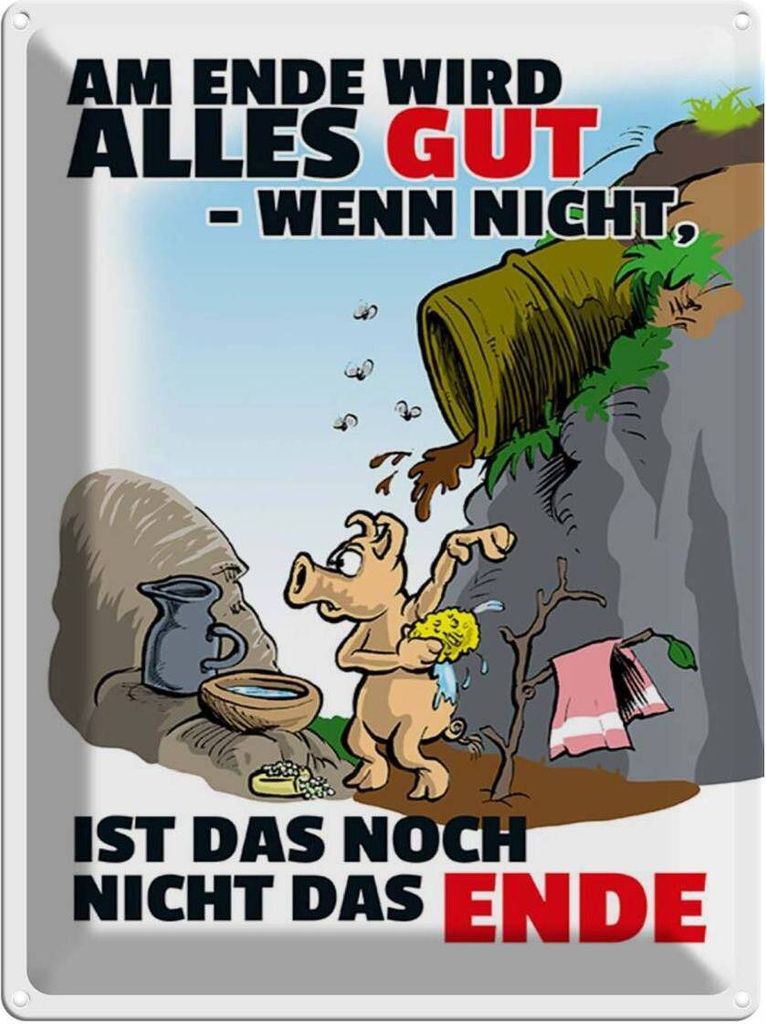 vianmo Blechschild 40x30 cm Ende gut sonst nicht das Spruch Zitat