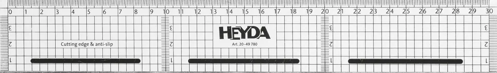 Heyda 2049780 Règle acrylique 30 cm avec bord en acier inoxydable
