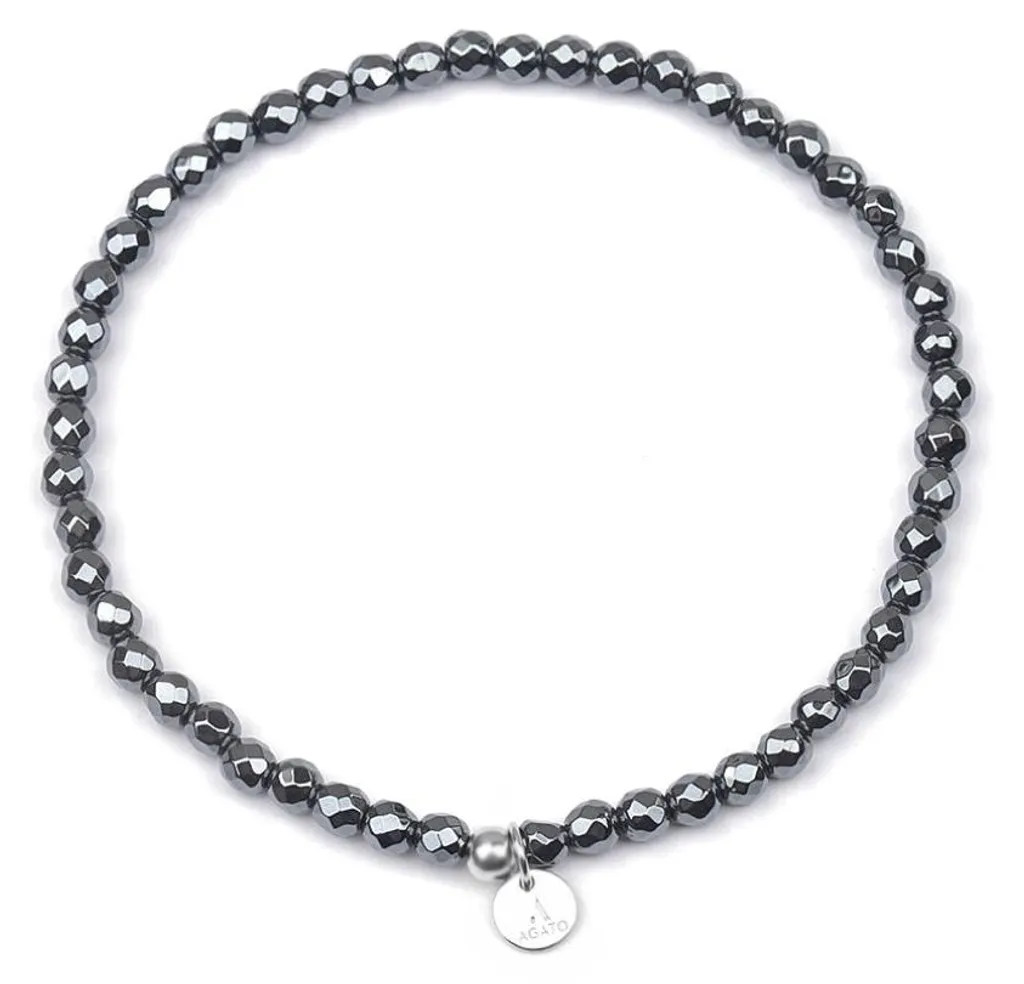 Bracelet minéral hématite POL-B13/20G pour un style zen et moderne