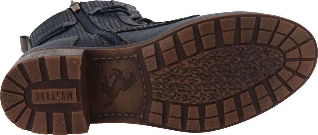 Mustang Damen Stiefelette mit Hahnentritt-Muster 15M0062001, Größe:40 EU, Farbe:Blau