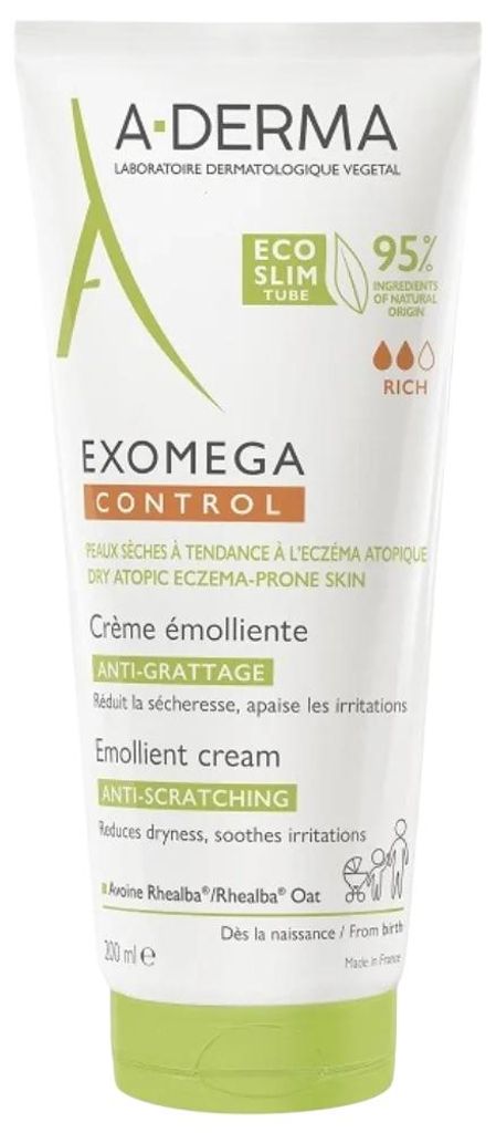 A-DERMA EXOMEGA CONTROL, verzachtende crème, 200 ml Productafbeelding 