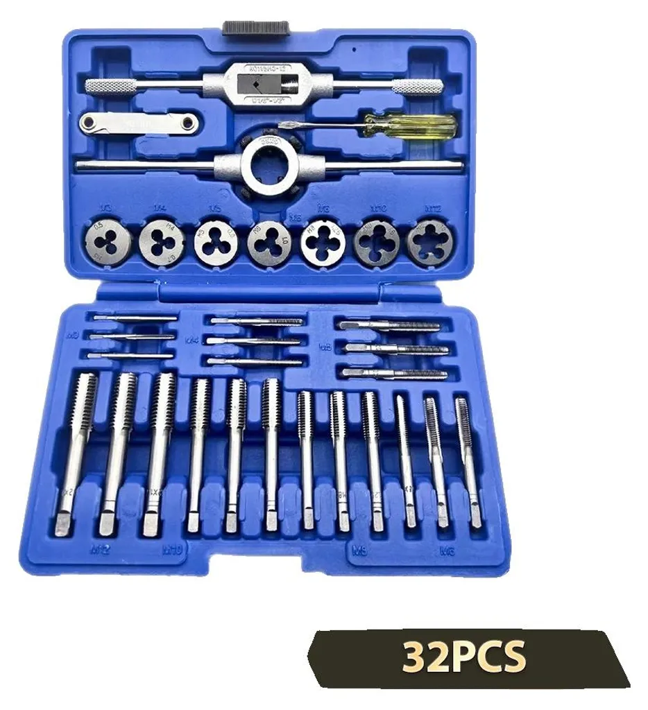 Kit taraudage métrique 32 pièces bleu pour réparation de pas de vis