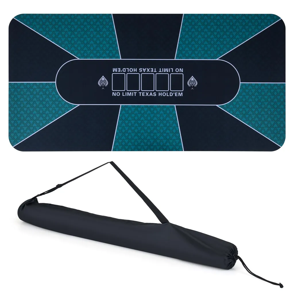 Tapis de poker transportable pour soirées entre amis format 179x89 cm