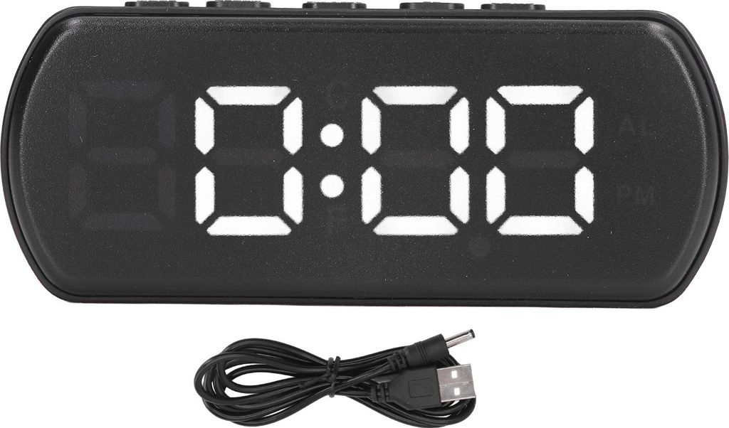Digitaler Wecker mit Schlummerfunktion, Temperaturanzeige (12/24 Stunden), kleine elektronische Tischuhr mit LED-Anzeige für Küche, Büro und Sch...